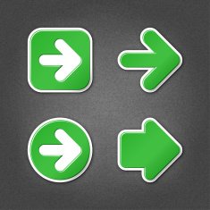 Green arrow sticker direction label sign internet icon noise texture