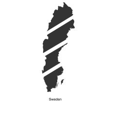 Black map of Sweden for your design N2