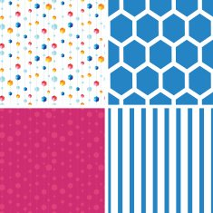 Vector abstract hanging jewels striped set of four marching repeat N2