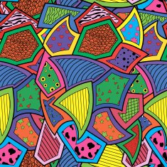 Seamless pattern with colored polygons and triangles background N2
