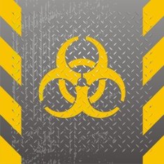 Tread Plate Biohazard Warning - distressed