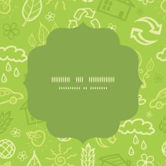 Vector environmental circle frame seamless pattern background
