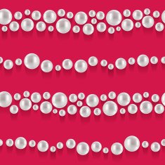 Seamless pearls embroidery pattern Red back N2