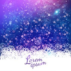 Blue winter background with layered snowflakes