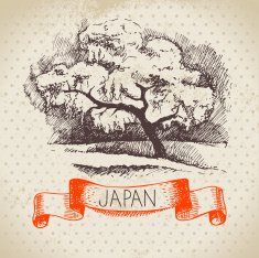 Hand drawn Japanese illustration N2