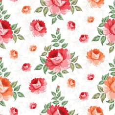 Roses floral background seamless pattern N7