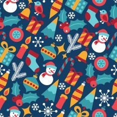 Merry Christmas and Happy New Year seamless pattern N7