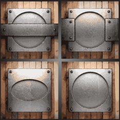 Vector metal and wood background set N10
