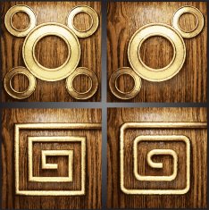 Vector wood and gold background set N18