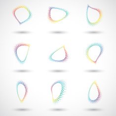 set of colorful pattern icon