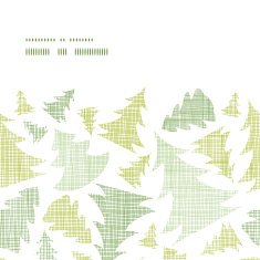 Green Christmas trees silhouettes textile horizontal frame seamless pattern background N2