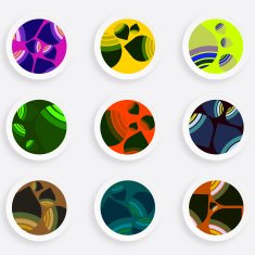 set of abstract color plate pattern for design N12