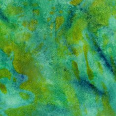 Blue and green textured painting with earth tones
