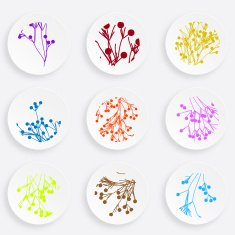 set of abstract color plate pattern for design N13