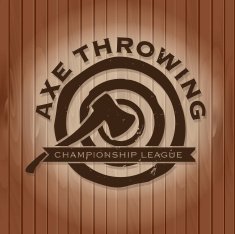 Wooden slats Target Axe Throwing label crest or badge design N2