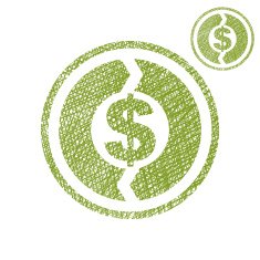 Money circulation exchange economy concept vector N3