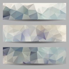Set of banners with abstract triangles N11