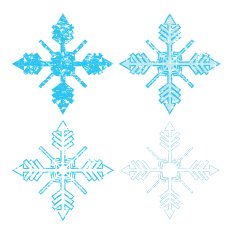 Grunge Snowflakes - set 09 of