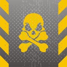 Tread Plate Skull & Croosbones - distressed
