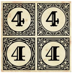 Old Paper with Decorative Number 4