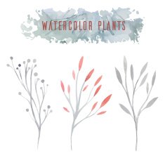 Set of watercolor flowers N4