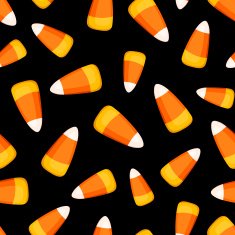 Seamless pattern with candy corn on a black background Vector
