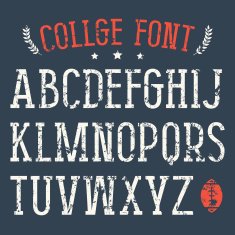 Serif font in college style N3