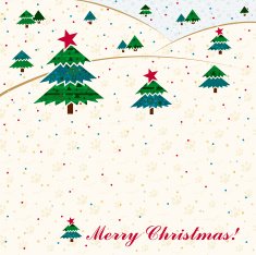 Christmas card with geometric green first &ndash; Illustration