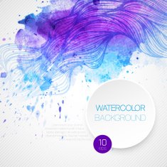Watercolor wave background Vector illustration N3