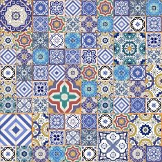 Mega seamless patchwork pattern Moroccan tiles ornaments
