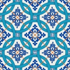 Seamless Moroccan Portuguese tiles Azulejo ornaments N3