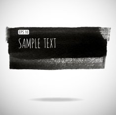 Black watercolor blob isolated on white N11