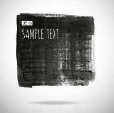 Black watercolor blob isolated on white N13