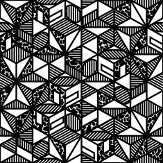 abstract black and white cube geometric pattern in style of N2