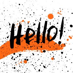 Vector illustration with the word hello N4