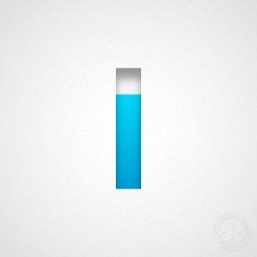 Alphabet I Design - Blue Letter on Watercolor Paper