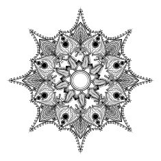 Zentangle stylized Round Indian Mandala Hand drawn vintage Orn N2