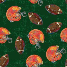 Seamless pattern with American Football and Helmet