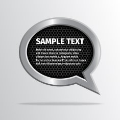 Silver speech bubble on dark background N2