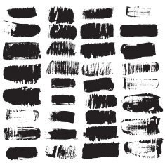 Vector set of grunge brush strokes N14