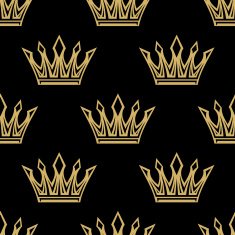 Golden royal crowns seamless pattern N2