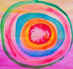 watercolours - circles on textured paper abstract background d N5