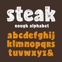 Rough alphabet with texture Bold letters