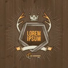 Abstract heraldic line art emblem
