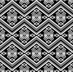 Black and white ethnic tribal seamless pattern N2