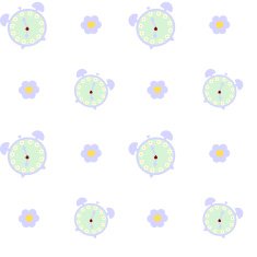 alarm clock cute seamless pattern
