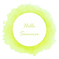hello summer circle banners Vector illustration light green whi N2