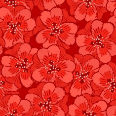 abstract red flowers seamless pattern