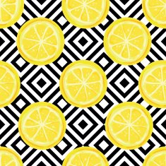 Seamless pattern with lemon slice N2