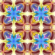 Symmetrical pattern of the flower petals Blue and brown palette N2